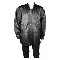 Черно кожено мъжко яке